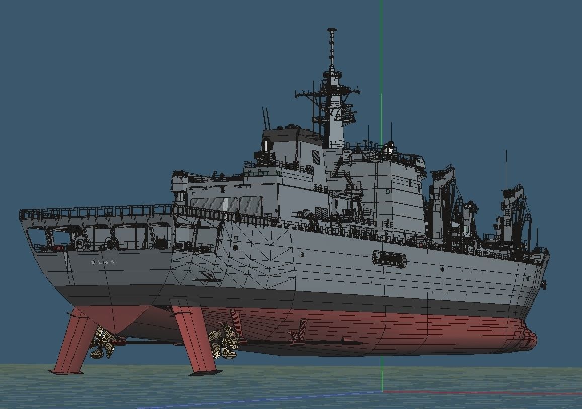 JMSDF Supply ship Mashu 3D model_8