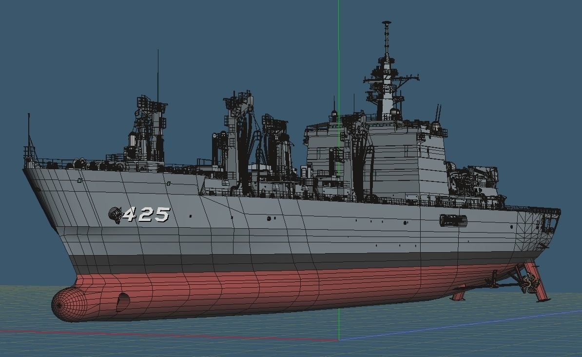 JMSDF Supply ship Mashu 3D model_7