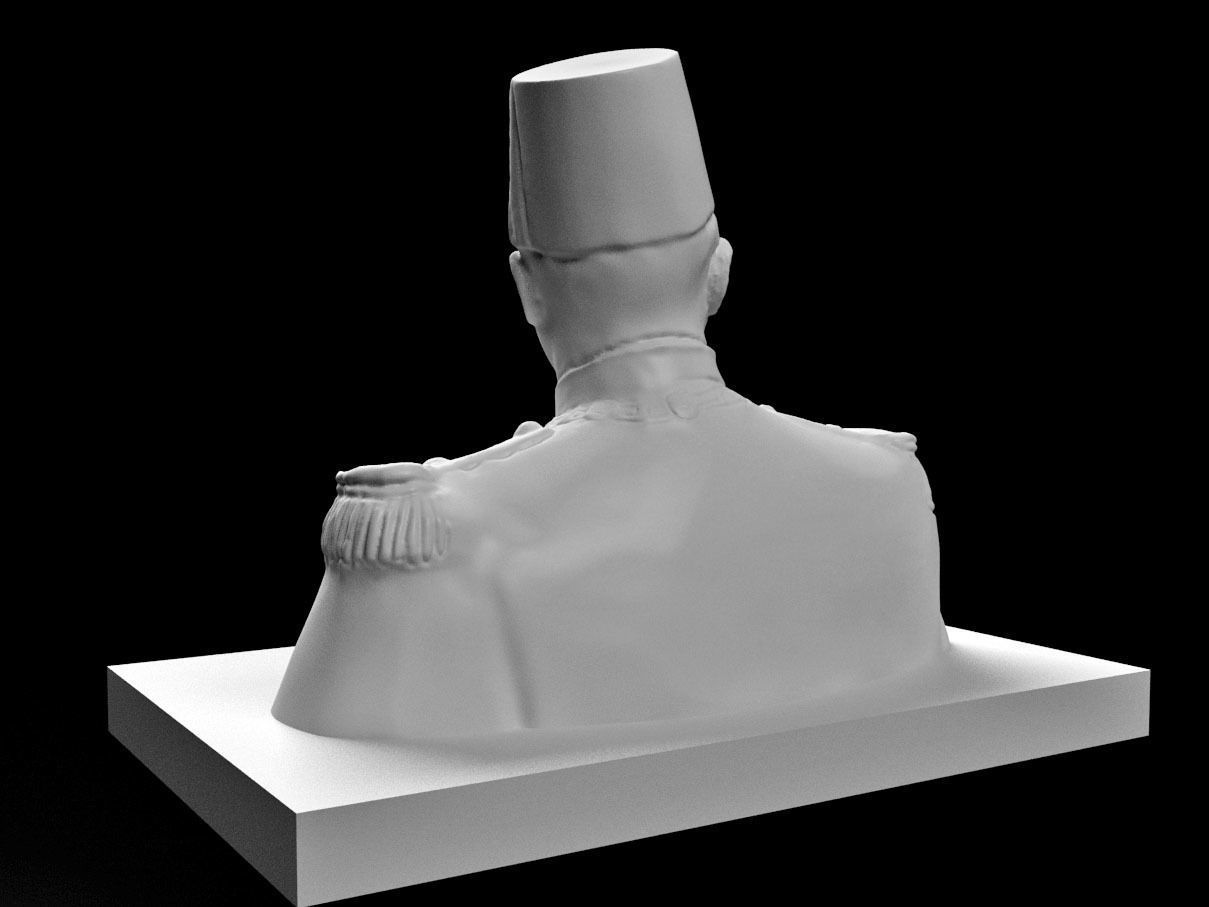King FOUAD Ist of Egypt statue 3D model_4