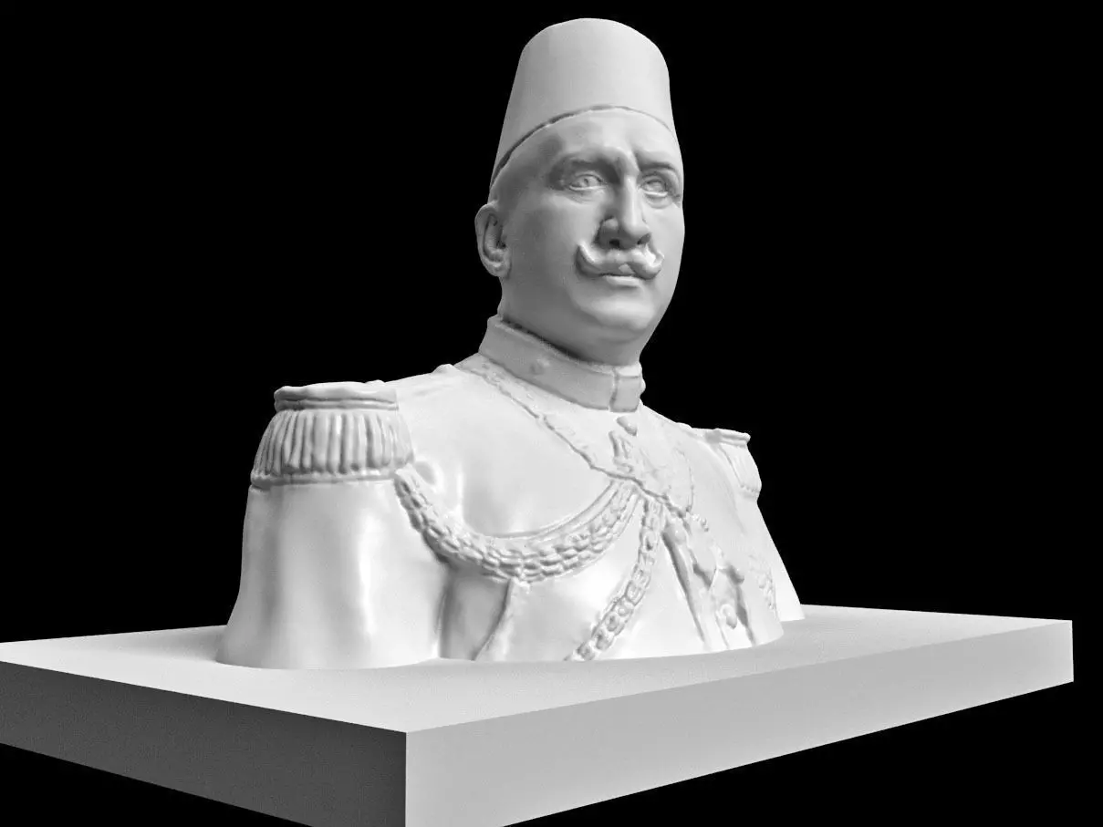 King FOUAD Ist of Egypt statue 3D model_0