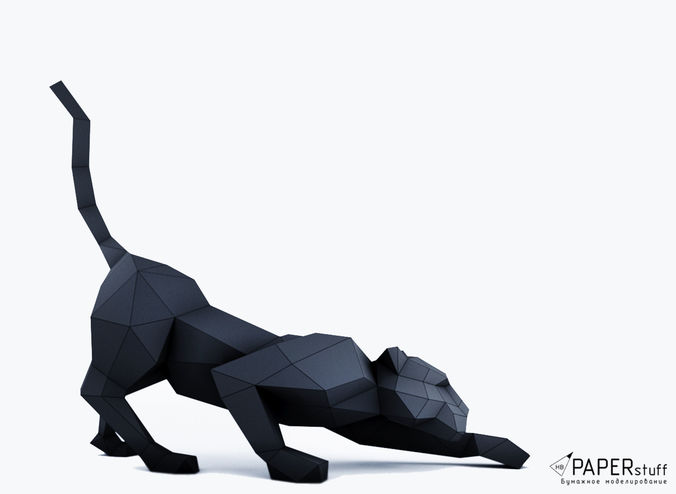 Lowpoly Black Panther 3D print model