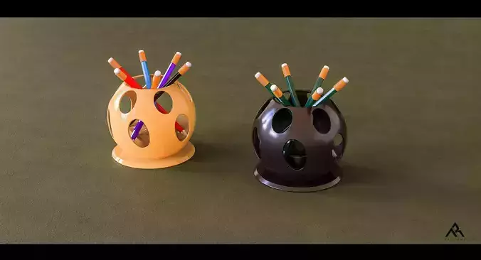Ozone Rotatable Stationery Holder 3D print model