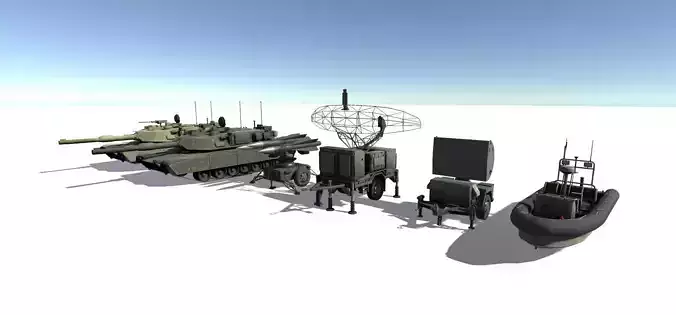 Military Pack Low-poly 3D model