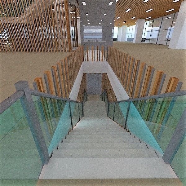 Building 7 office with sky 3D model_6