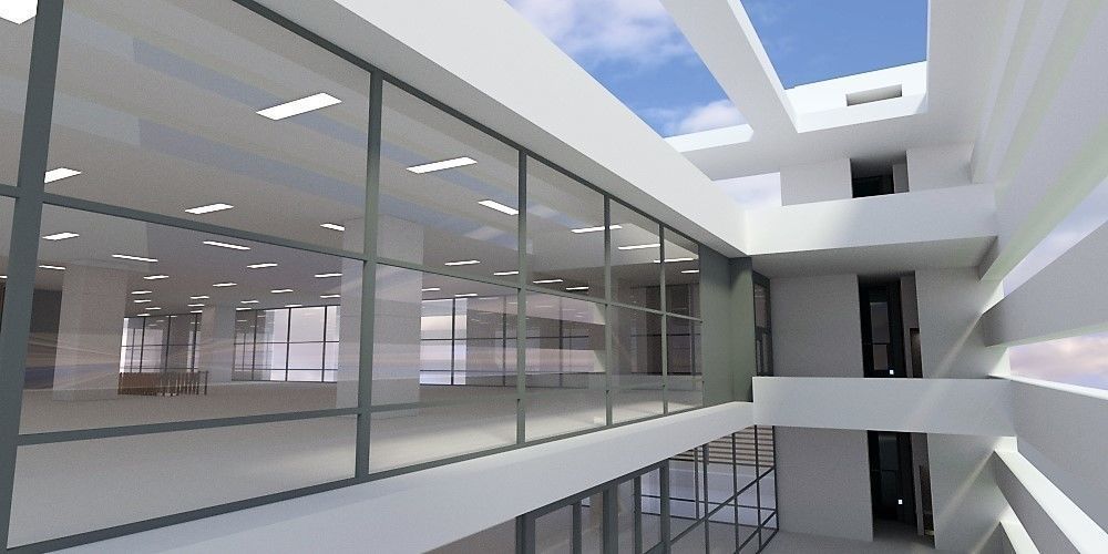 Building 7 office with sky 3D model_3