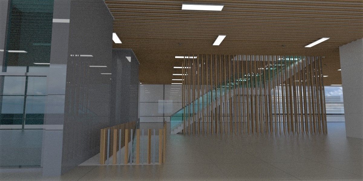 Building 7 office with sky 3D model_5