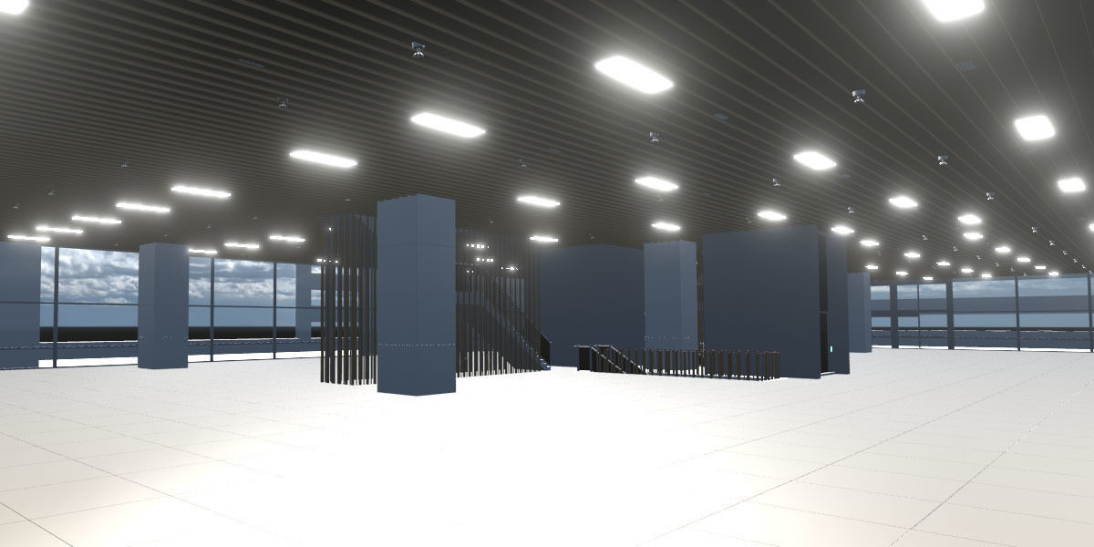 Building 7 office with sky 3D model_8