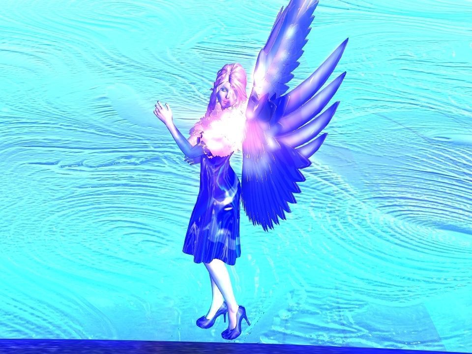 Angelic lady Low-poly 3D model_1