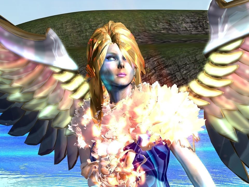 Angelic lady Low-poly 3D model_9