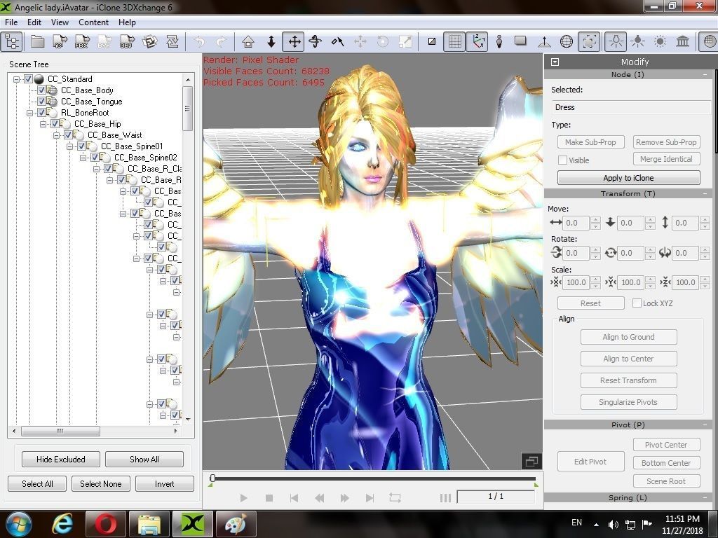 Angelic lady Low-poly 3D model_11
