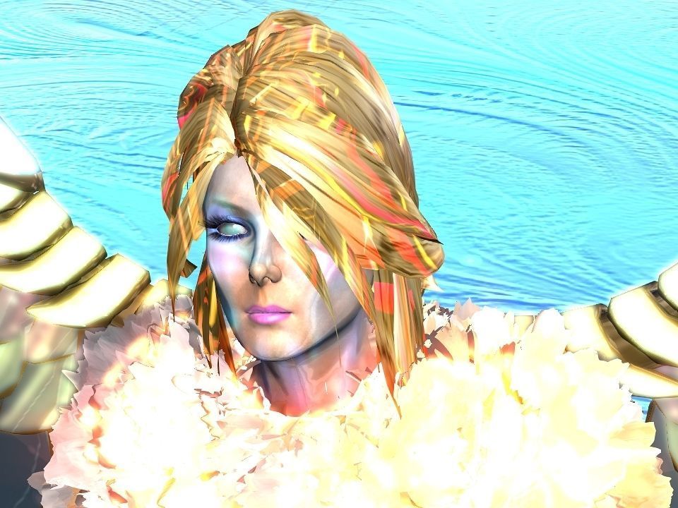 Angelic lady Low-poly 3D model_8