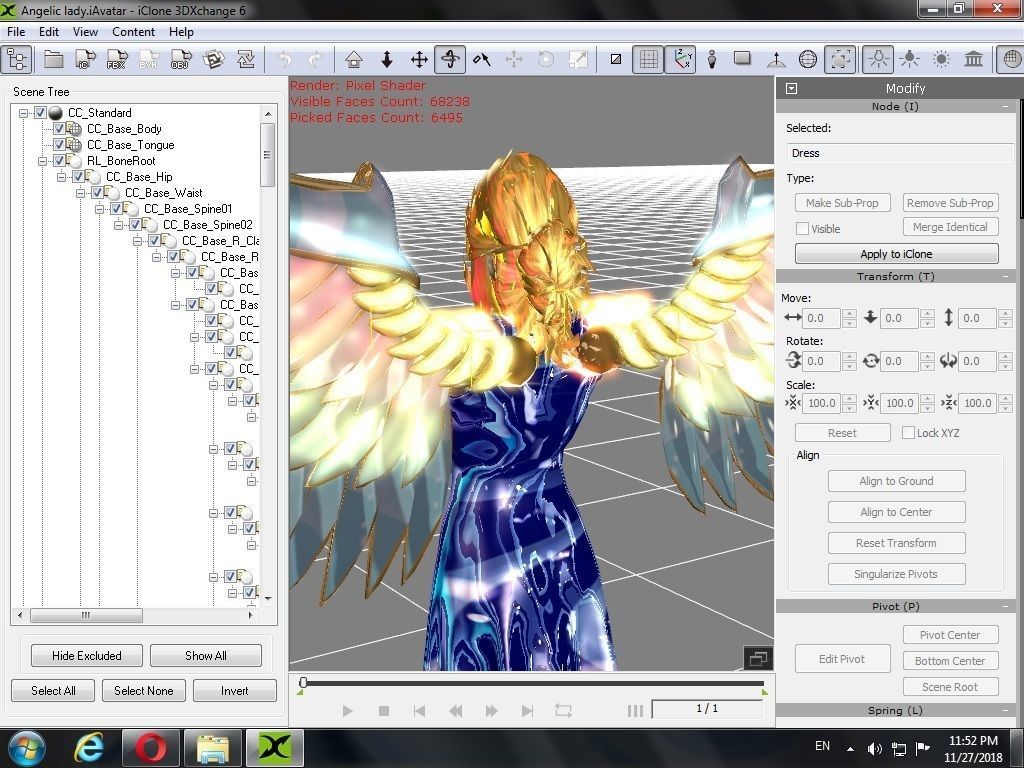 Angelic lady Low-poly 3D model_13