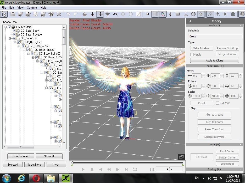 Angelic lady Low-poly 3D model_12