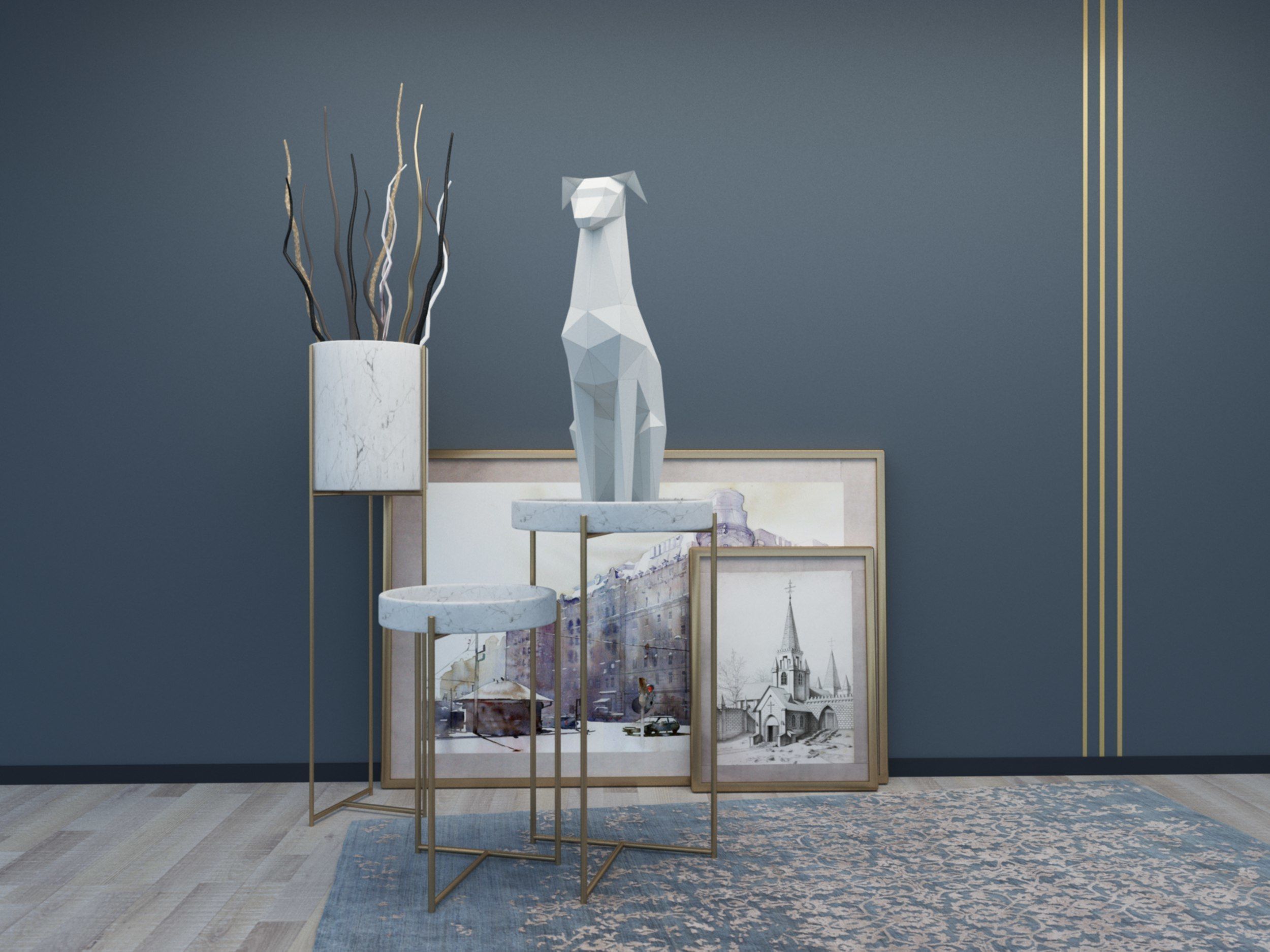 Lowpoly Doberman dog Free 3D print model_4