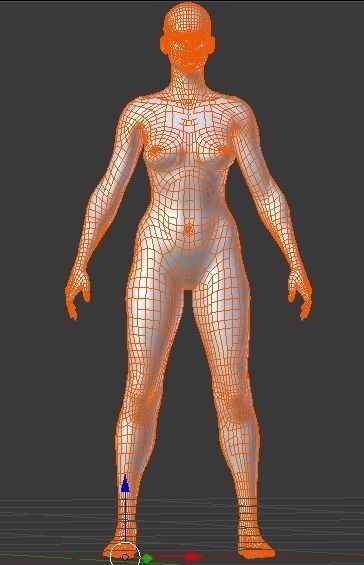 Female Generic Low Poly Low-poly 3D model_9