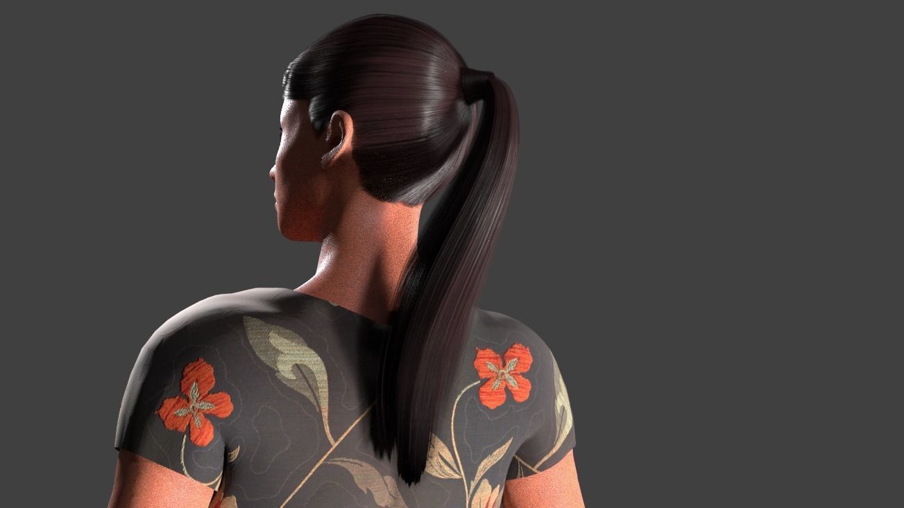 Female Generic Low Poly Low-poly 3D model_5