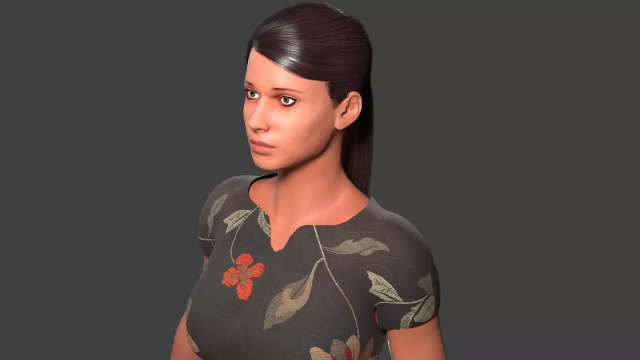 Female Generic Low Poly Low-poly 3D model_0