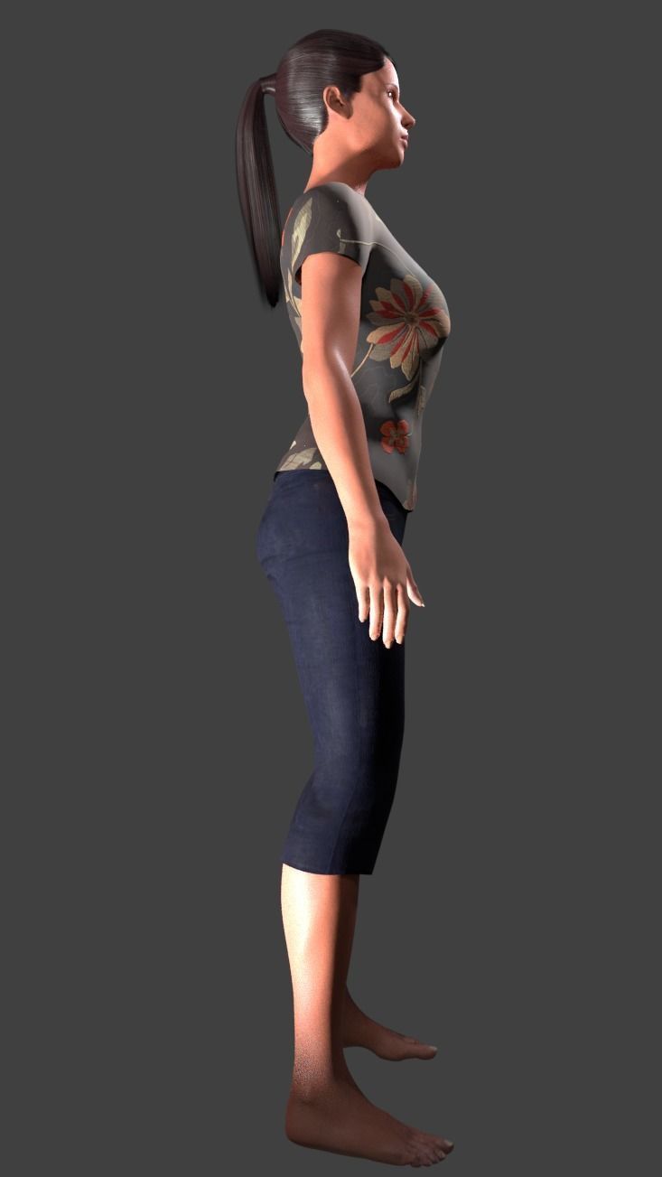 Female Generic Low Poly Low-poly 3D model_4