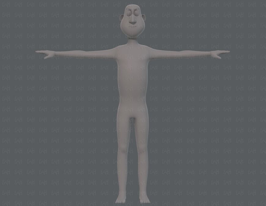 Base mesh man character V13 Low-poly 3D model_1
