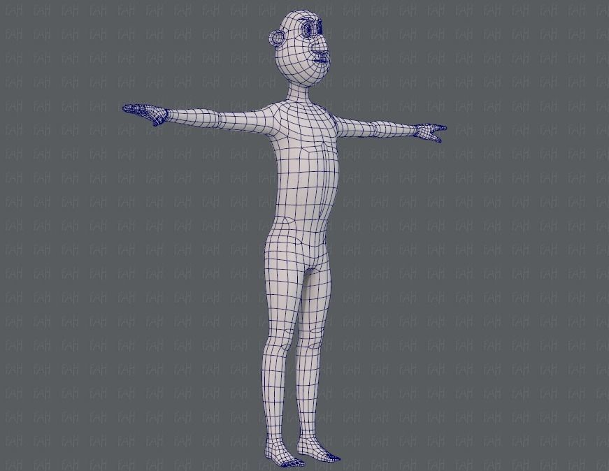 Base mesh man character V13 Low-poly 3D model_10