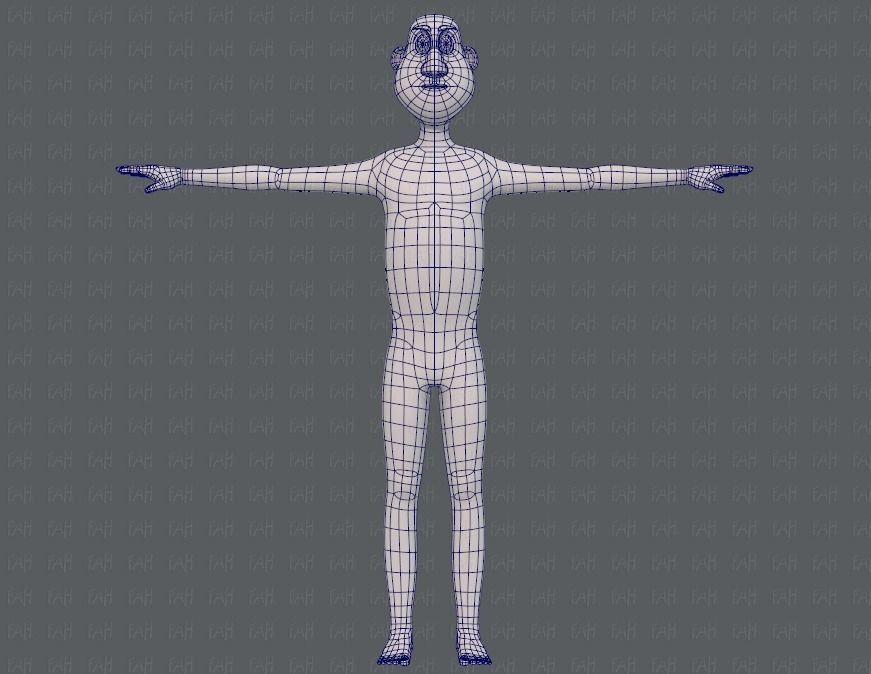 Base mesh man character V13 Low-poly 3D model_9