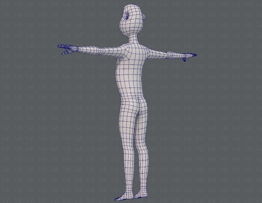 Base mesh man character V13 Low-poly 3D model_14