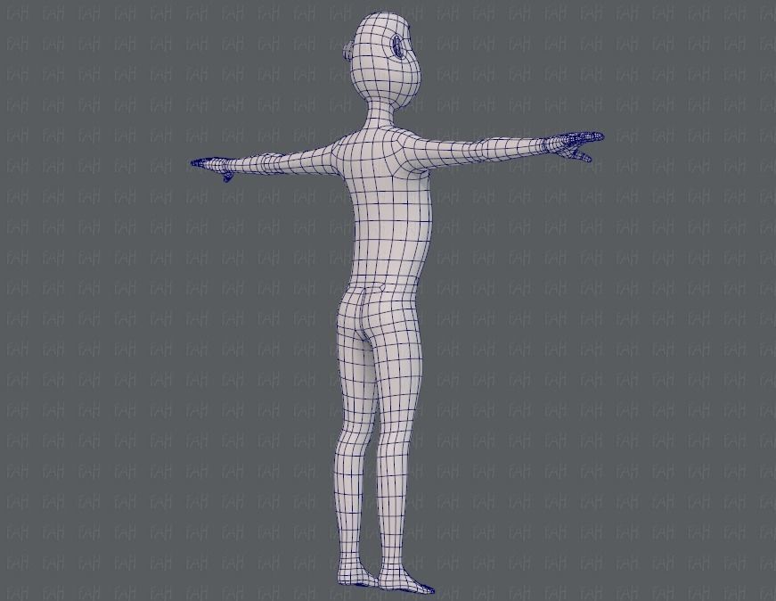 Base mesh man character V13 Low-poly 3D model_12