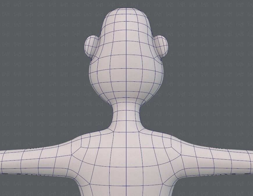 Base mesh man character V13 Low-poly 3D model_29