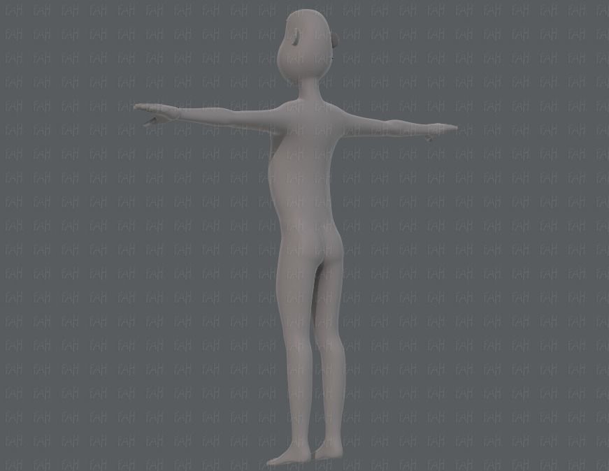 Base mesh man character V13 Low-poly 3D model_6