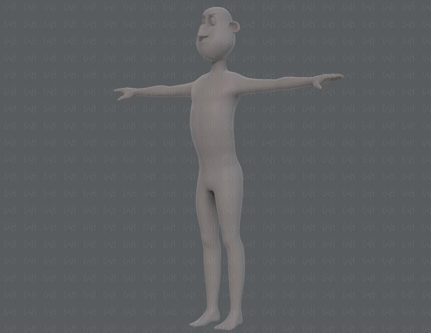 Base mesh man character V13 Low-poly 3D model_8