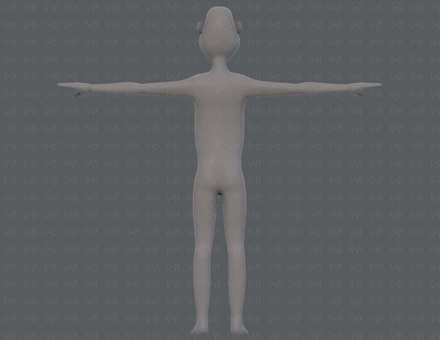 Base mesh man character V13 Low-poly 3D model_5