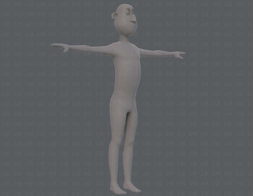 Base mesh man character V13 Low-poly 3D model_2