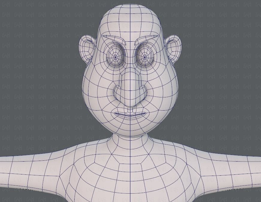 Base mesh man character V13 Low-poly 3D model_42