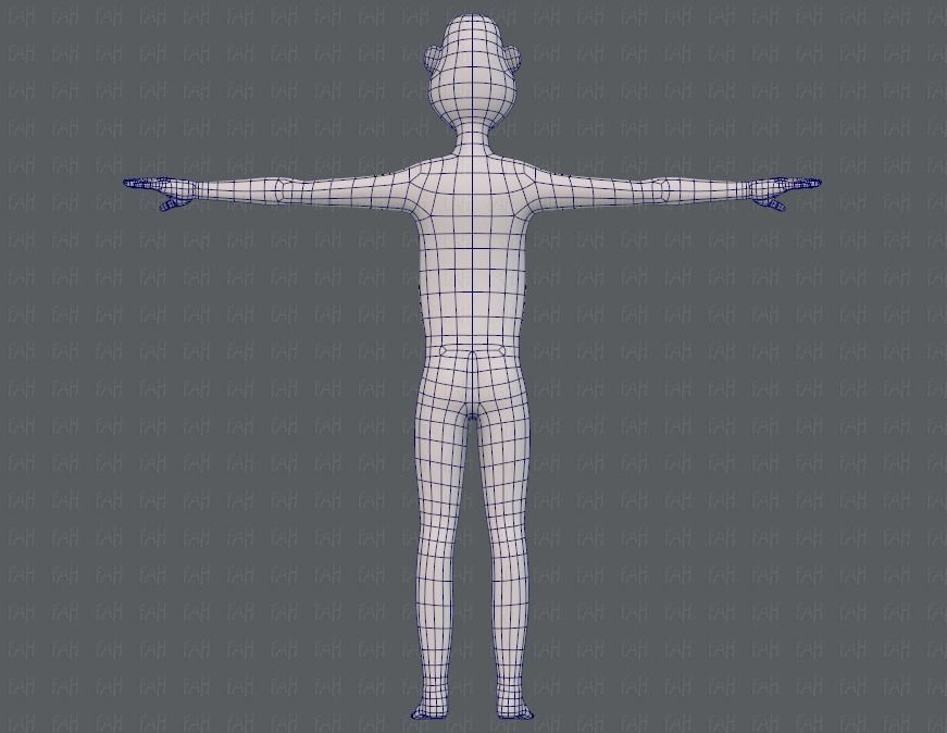 Base mesh man character V13 Low-poly 3D model_13