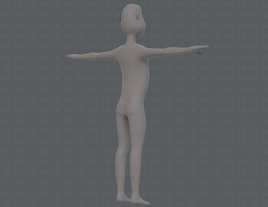 Base mesh man character V13 Low-poly 3D model_4