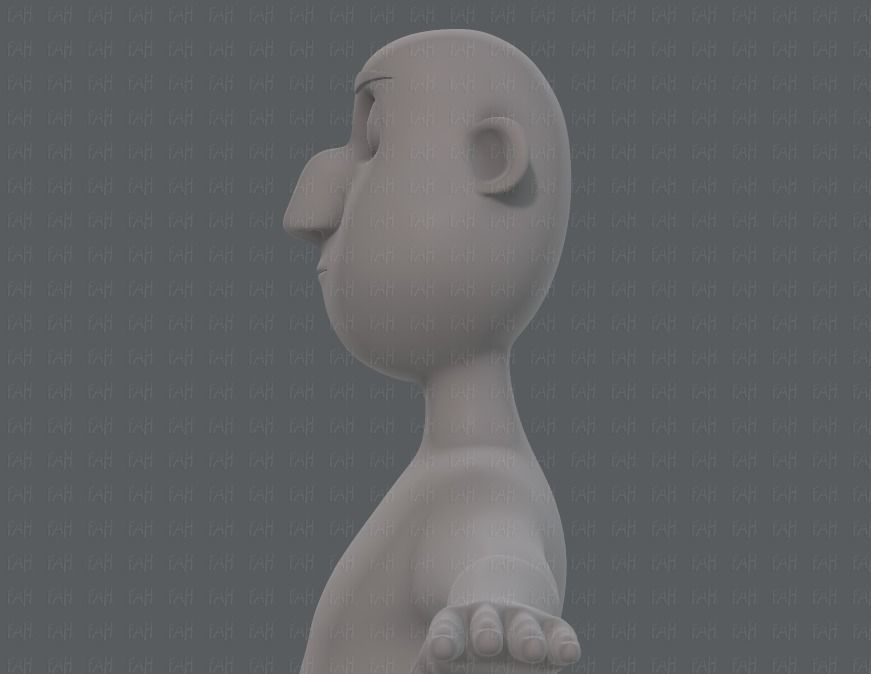 Base mesh man character V13 Low-poly 3D model_23