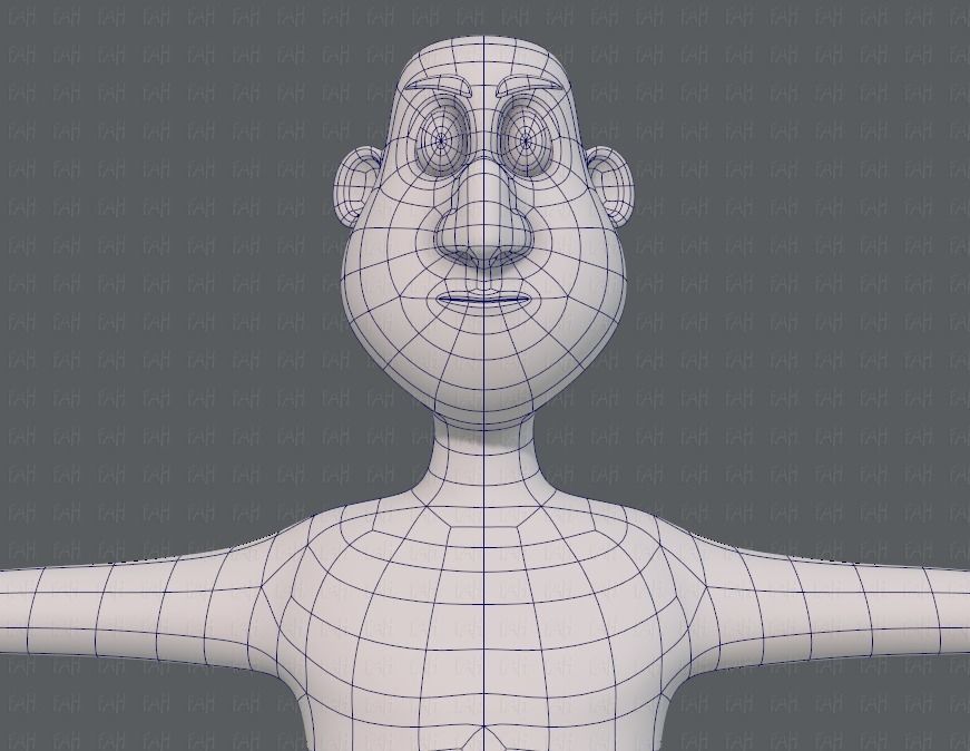 Base mesh man character V13 Low-poly 3D model_25