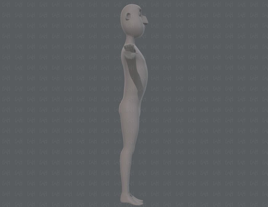 Base mesh man character V13 Low-poly 3D model_3