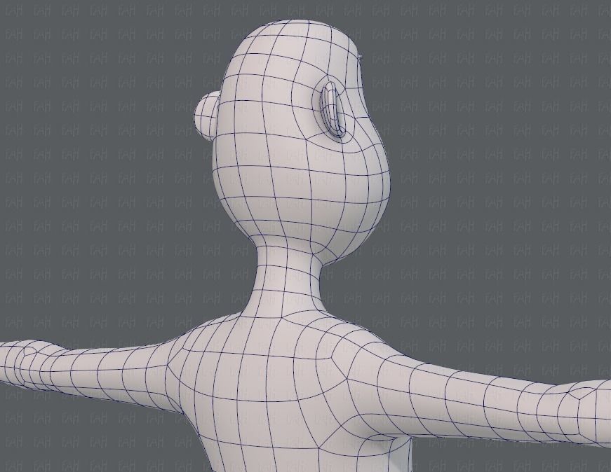 Base mesh man character V13 Low-poly 3D model_28