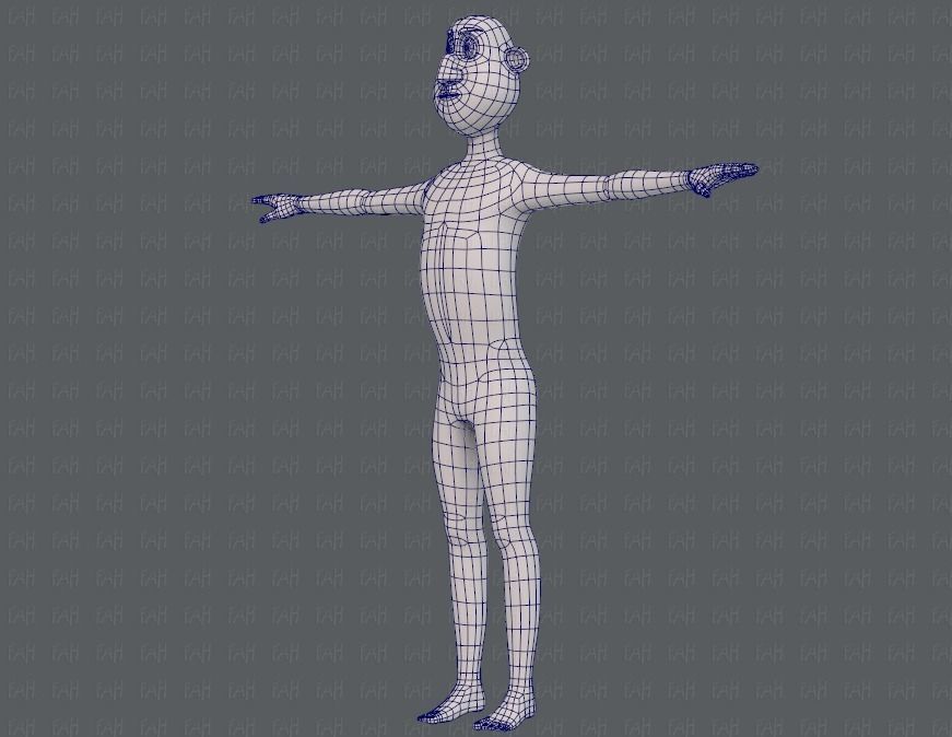 Base mesh man character V13 Low-poly 3D model_16