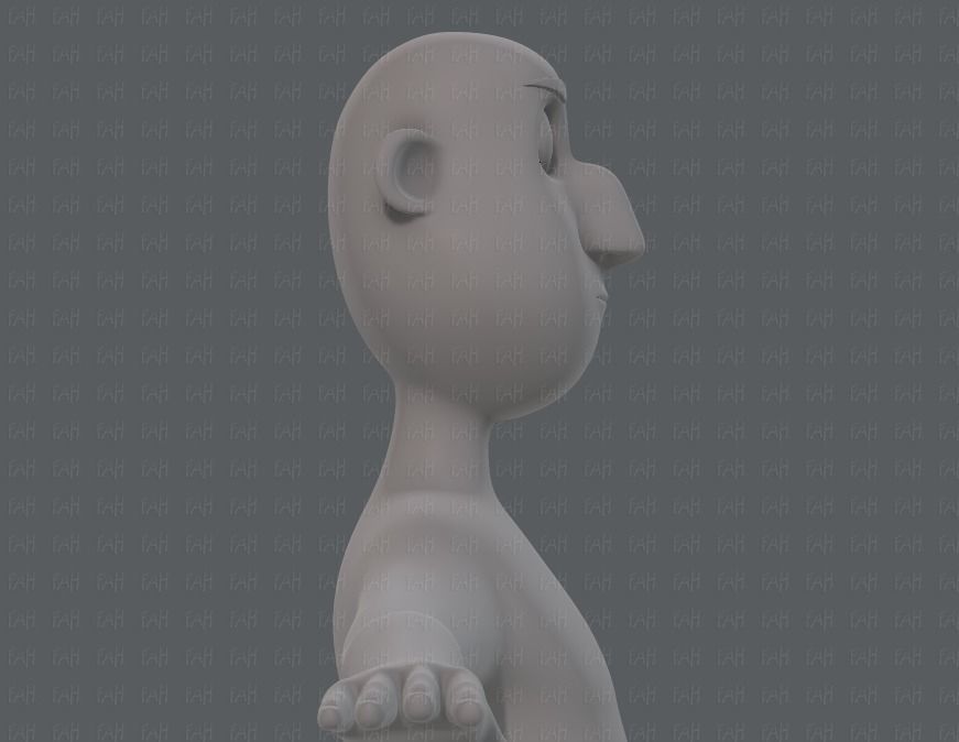 Base mesh man character V13 Low-poly 3D model_19