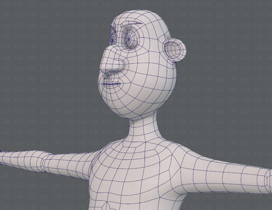 Base mesh man character V13 Low-poly 3D model_32