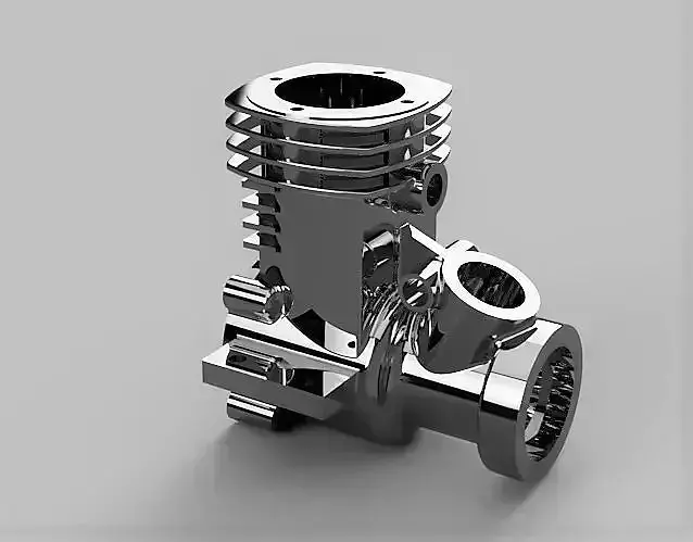 2 stroke engine block 3D model