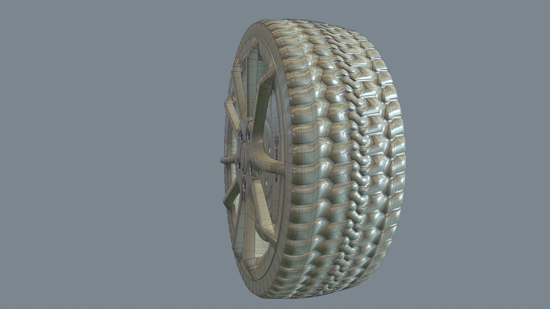 Wheel Low-poly 3D model_14