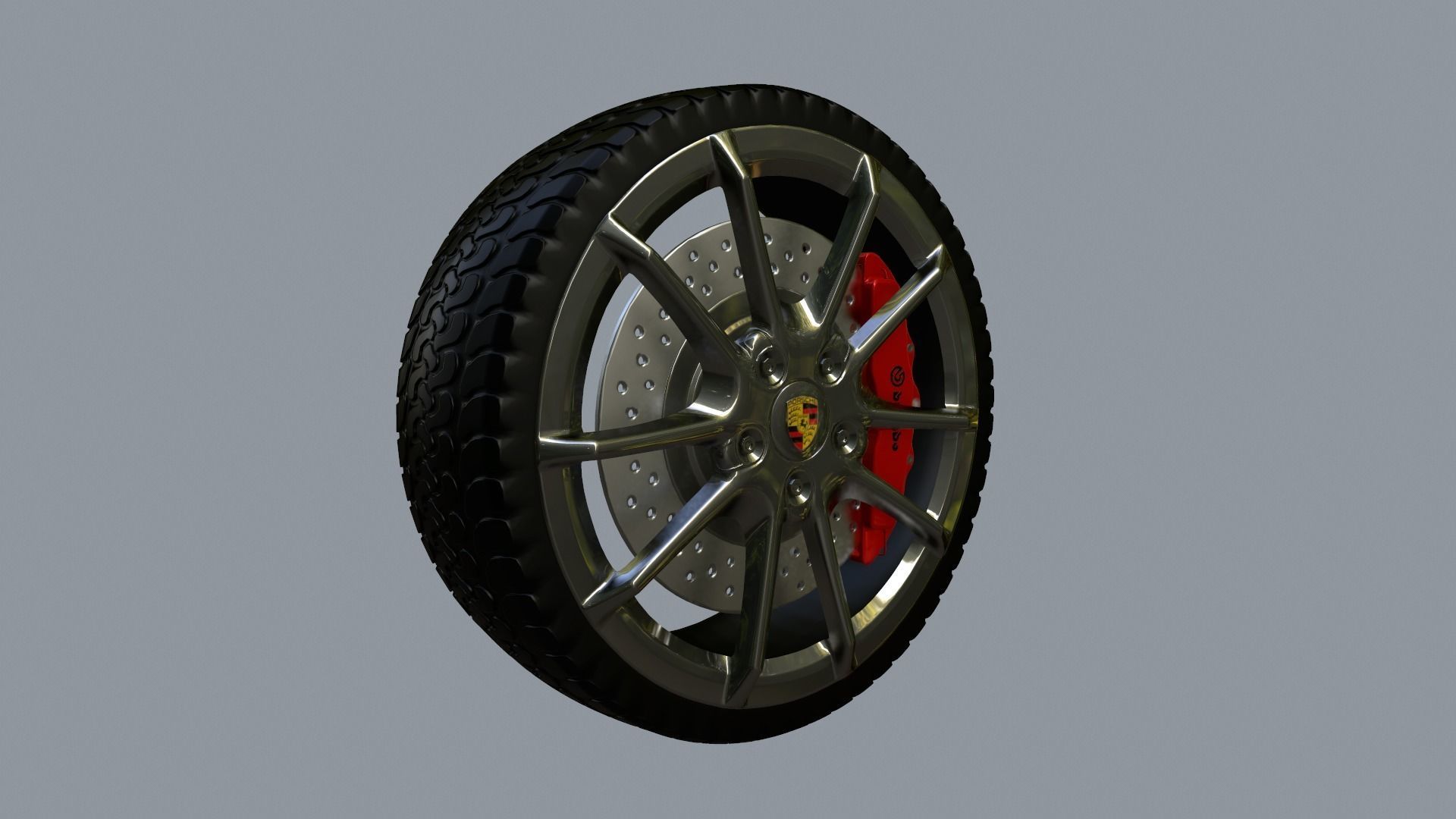 Wheel Low-poly 3D model_3