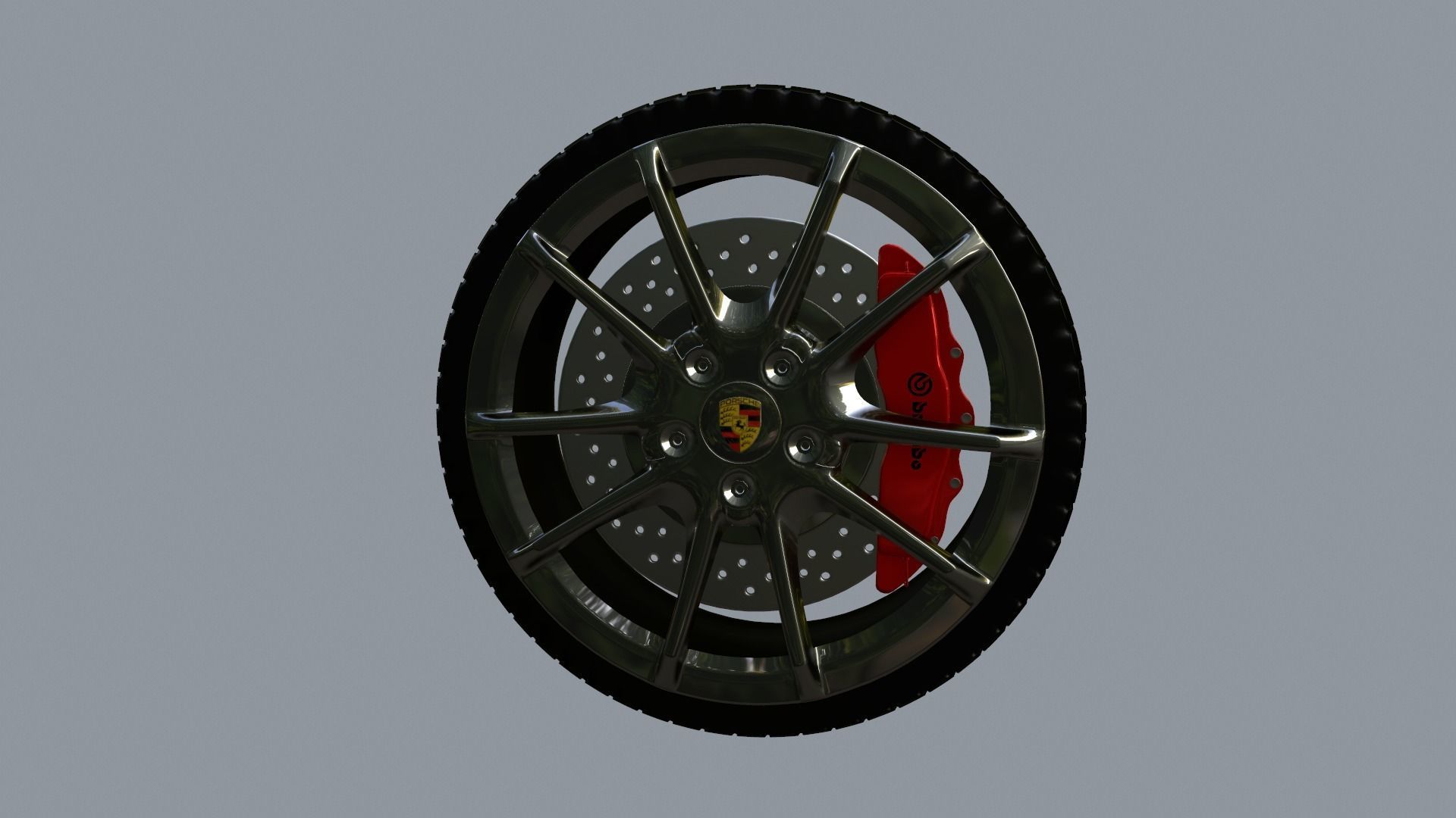 Wheel Low-poly 3D model_11