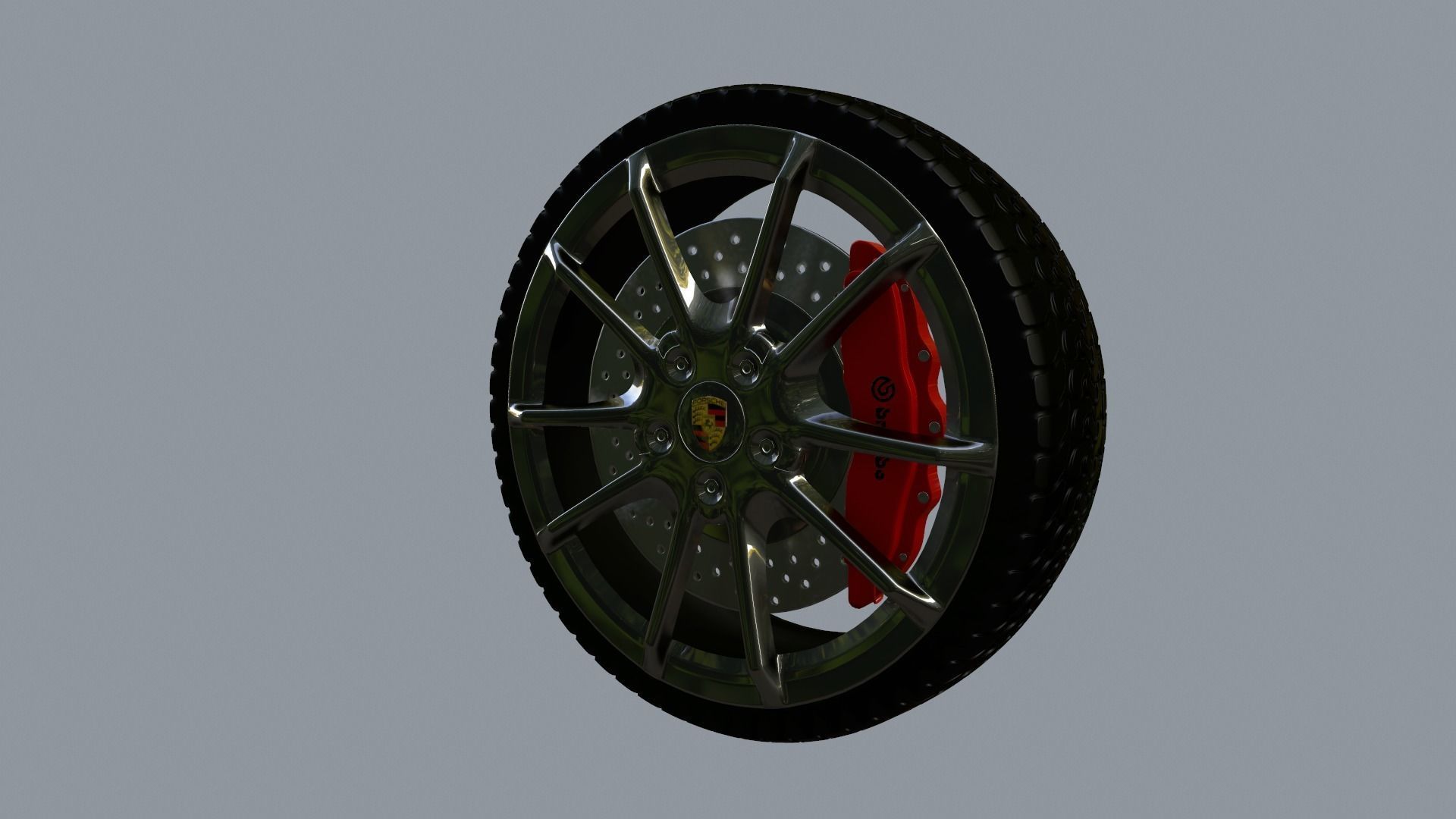 Wheel Low-poly 3D model_15