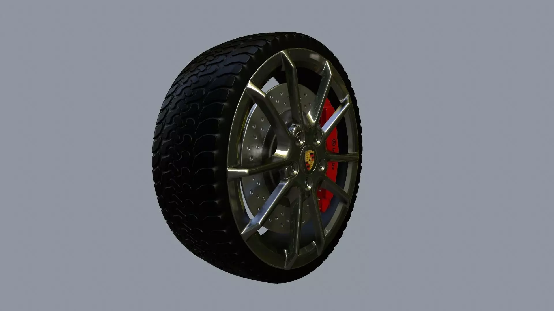 Wheel Low-poly 3D model_0