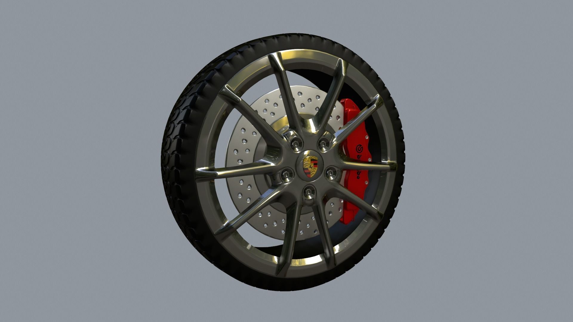 Wheel Low-poly 3D model_5