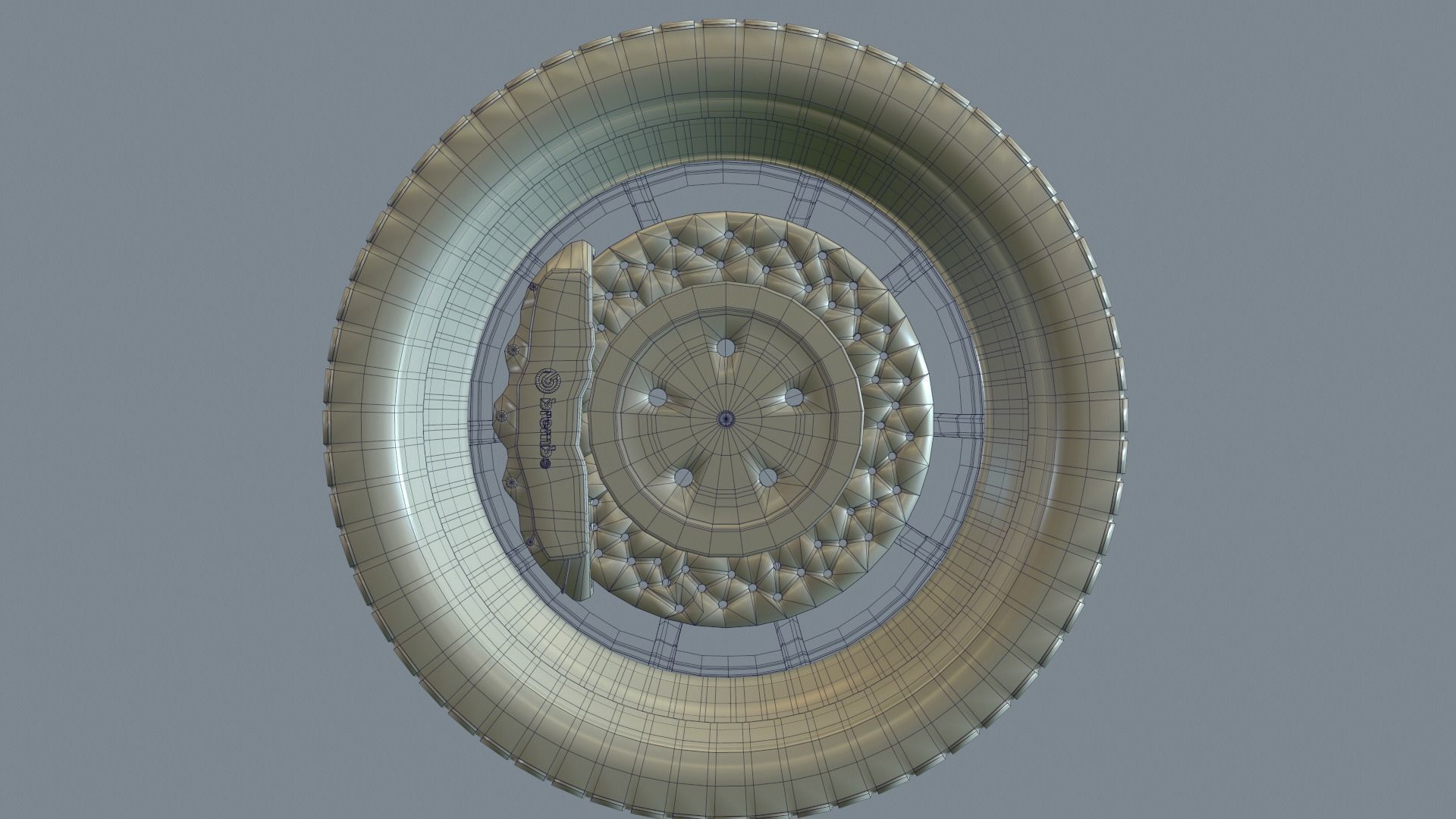 Wheel Low-poly 3D model_32